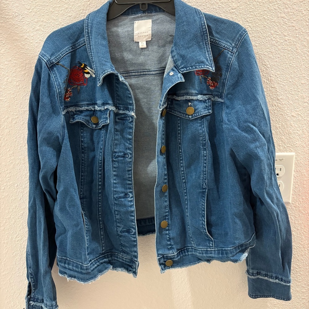 Lauren Conrad Floral Jean Jacket